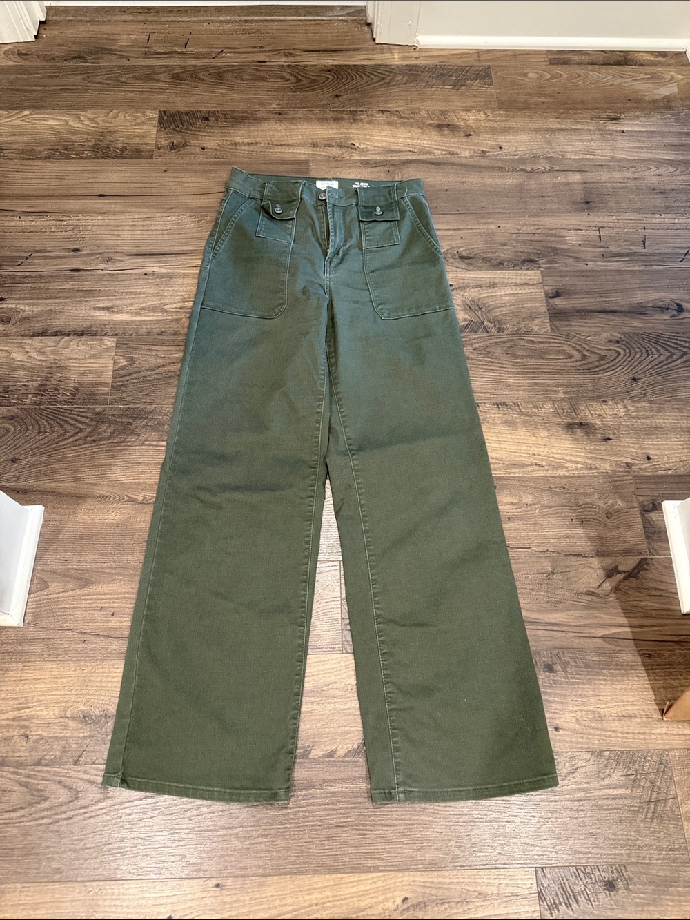 Kensie Olive The Astrid High Rise Straight Pants